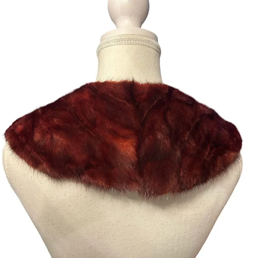 Vintage Brown Fur Collar Wrap